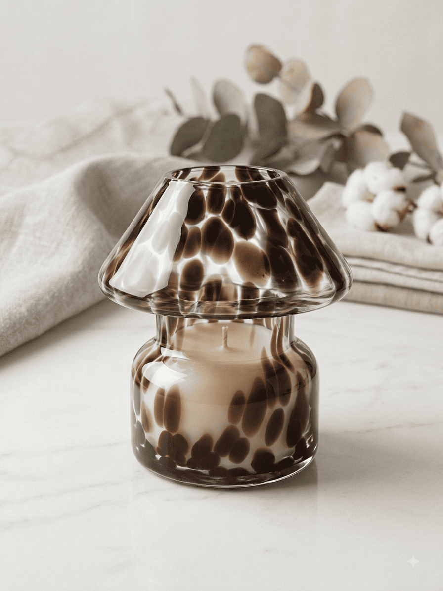 alt=lampara de cristal con vela aromática